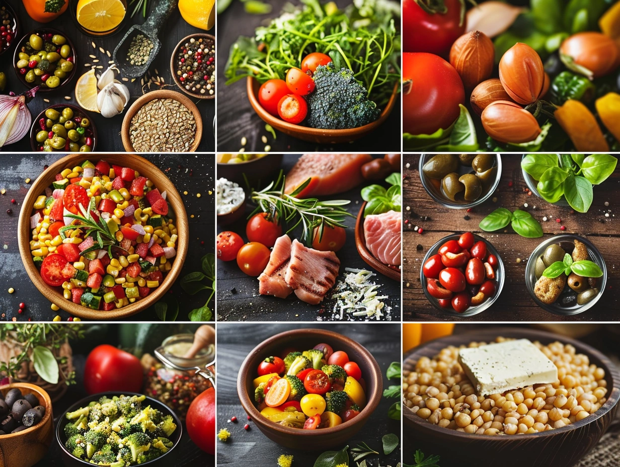 Колаж здорових страв для пенсіонерів